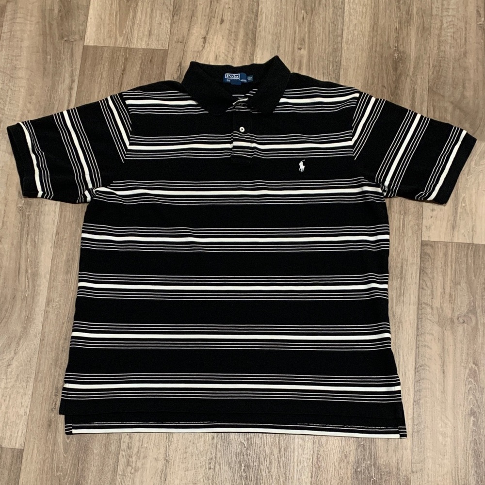Polo by Ralph Lauren Black and White Striped Polo Shirt